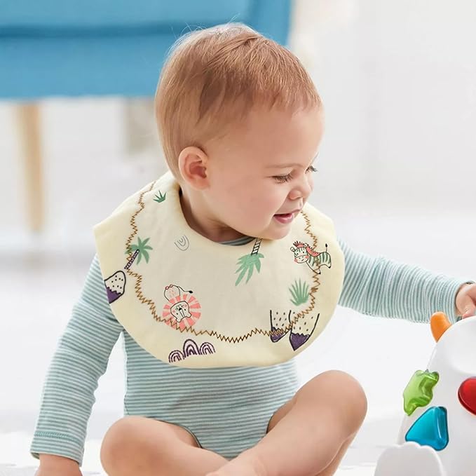 EllieHouse Baby Bibs for Girls Boys 10Pack Muslin Drool Teeth Drooling Teething Bibs Muslin Cotton for Infant Toddler