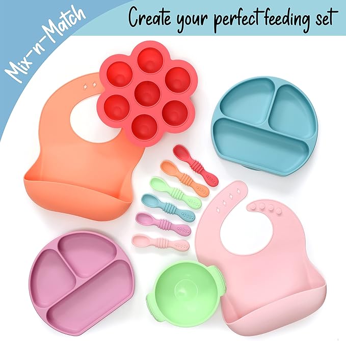 PrimaStella Silicone Chew Spoon Set for Babies and Toddlers | Safety Tested | BPA Free | Microwave, Dishwasher and Freezer Safe