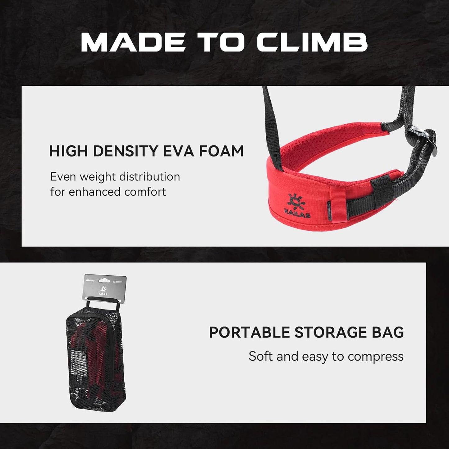 KAILAS Kids Rock Climbing Harness Child Safety Belt Climbing Gear Adjustable Lightweight