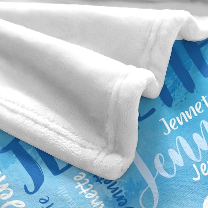 Personalized Custom Baby Blanket with Name for Girls Boys Kids Customized Flannel Blanket for Bed Nursery Room Baby Stroller