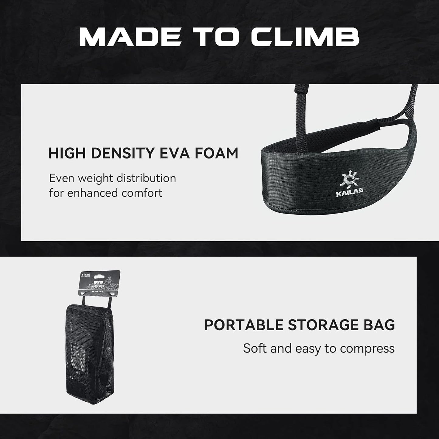 KAILAS Kids Rock Climbing Harness Child Safety Belt Climbing Gear Adjustable Lightweight Indoor Gyms Beginners Youth