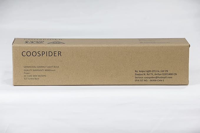 36 Watts UVC Light Bulb, UV Lamp for Basement/Storehouse/Car, E26 110V CTUV-36 (Ozone Free)