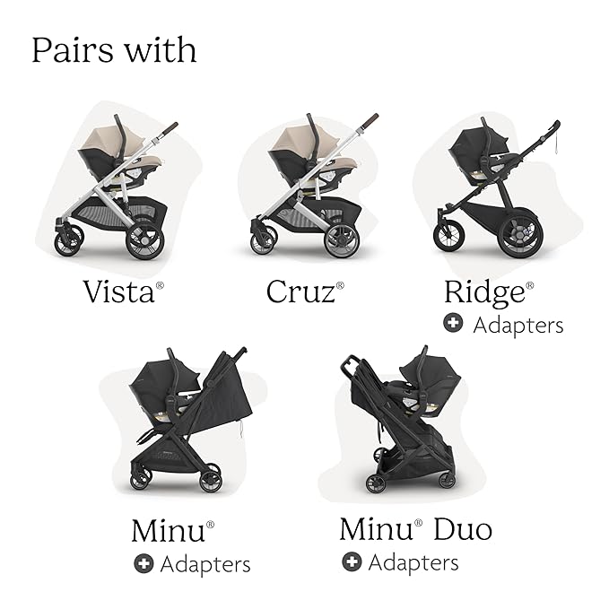 UPPAbaby Aria V2 Lightweight Infant Car Seat - Just Under 6 lbs - Base with Load Leg + Infant Insert + All-Weather FootCover Included - Direct Stroller Attachment - Declan (Oat Mélange)