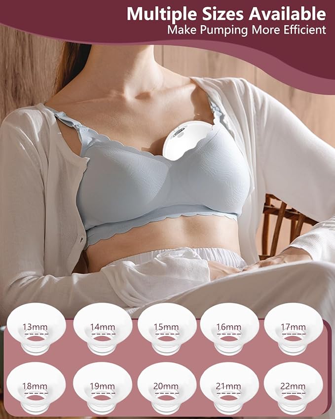 Flange Insert 15mm for Momcozy M9 M6 M5 V1 Pro V2 Pro S12 Pro S9 Pro, Compatible with Medela/Elvie/Spectra/Willow Go/eufy/Lansinoh Breast Pump, Breastfeeding Essential Kit, 2PCS