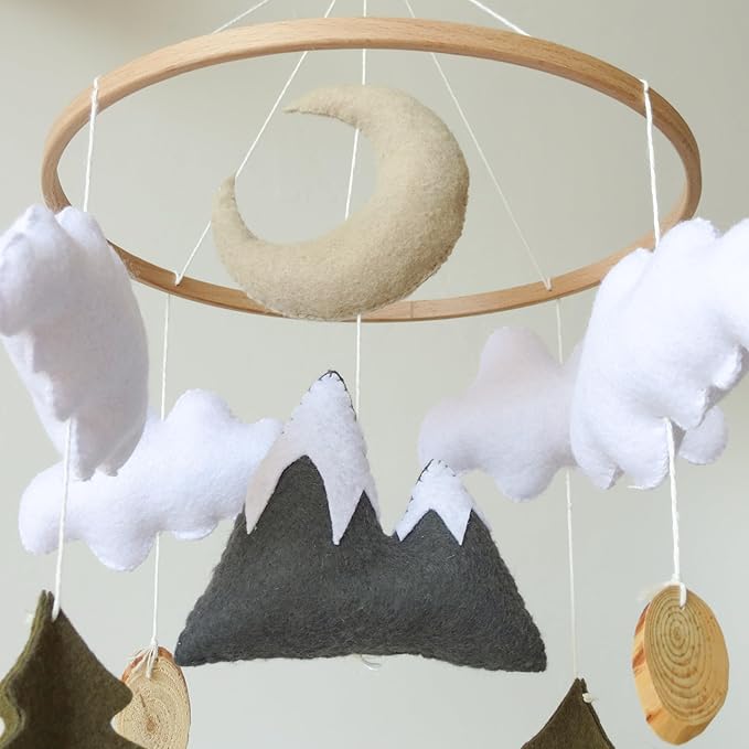 Woodland Mobile for Crib Forest Baby Mobile for Crib Woodland Crib Mobile for Boys Minimalism Baby Mobile for Bassinet