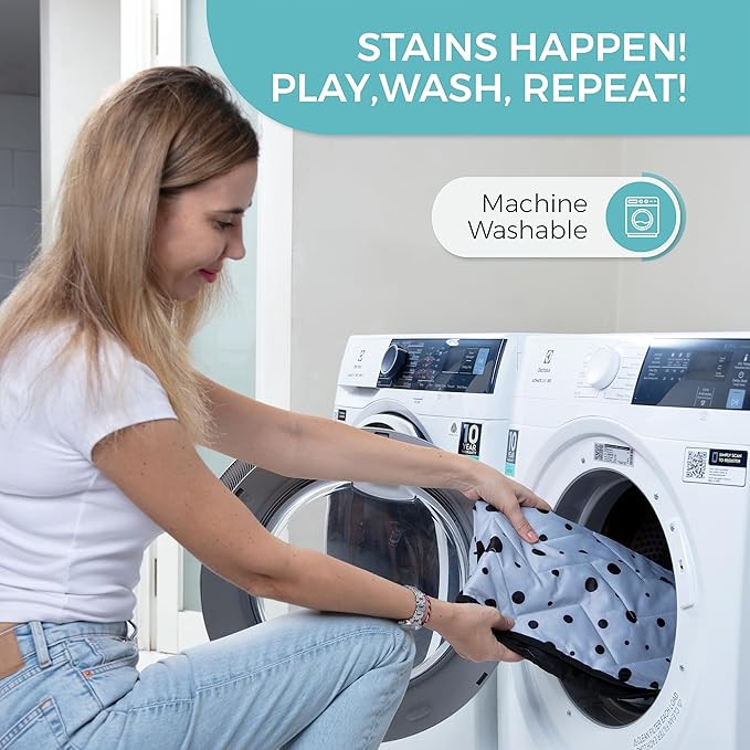 Travel Baby Play Mat for Babies 0-6 Months, Baby Play Mat, Newborn Travel Essentials, Tummy Time for Floor, Portable, Dots Pattern