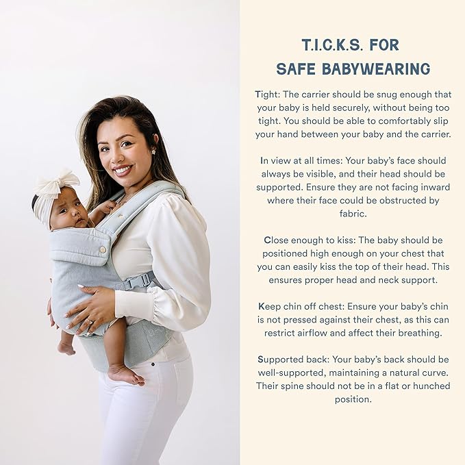 Ava & Oliver Essential Baby Carrier – Ergonomic, Hip-Healthy Soft Structured Carrier for Infants & Toddlers (7–35lbs) - Front and Back Carry, Breathable Fabric, Stylish & Lightweight (Denim)