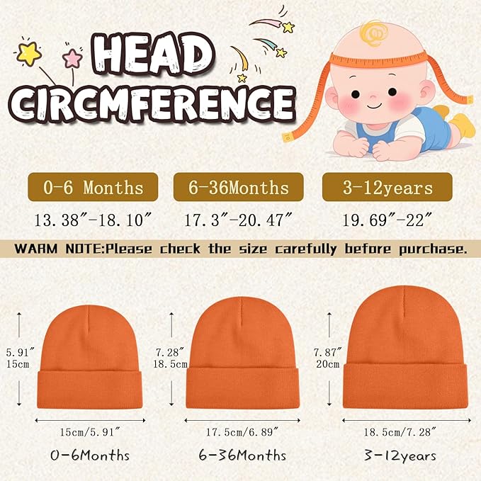 ZOORON Toddler Beanie Baby Beanies for Boys Girls Kids Winter Hats Children Knit Warm Caps 0-12years