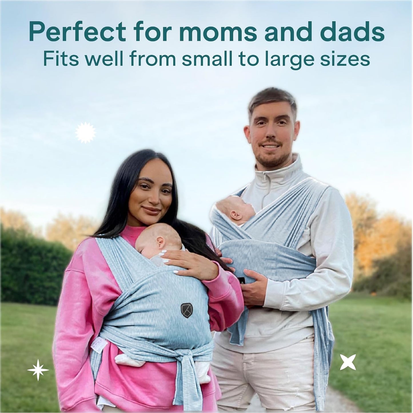 Koala Babycare Baby Carrier Wrap, Easy to Wear As a T-Shirt - Original Baby Carrier Newborn to Toddler - Sling One Size Fits All - Baby Wraps Carrier Up to 22lbs