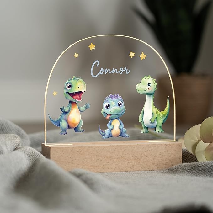 Dinosaur Night Light/Dinosaur Night Light for Boys/Dino Night Lamp/Color-Changing LED/Cute Design for Nursery