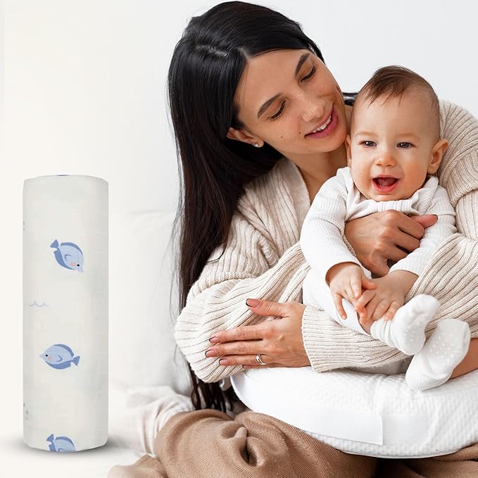 Muslin Baby Swaddle - Breathable Receiving Blankets for Newborn Baby, 70% Viscose derived from Bamboo, 30% Spandex, Imported