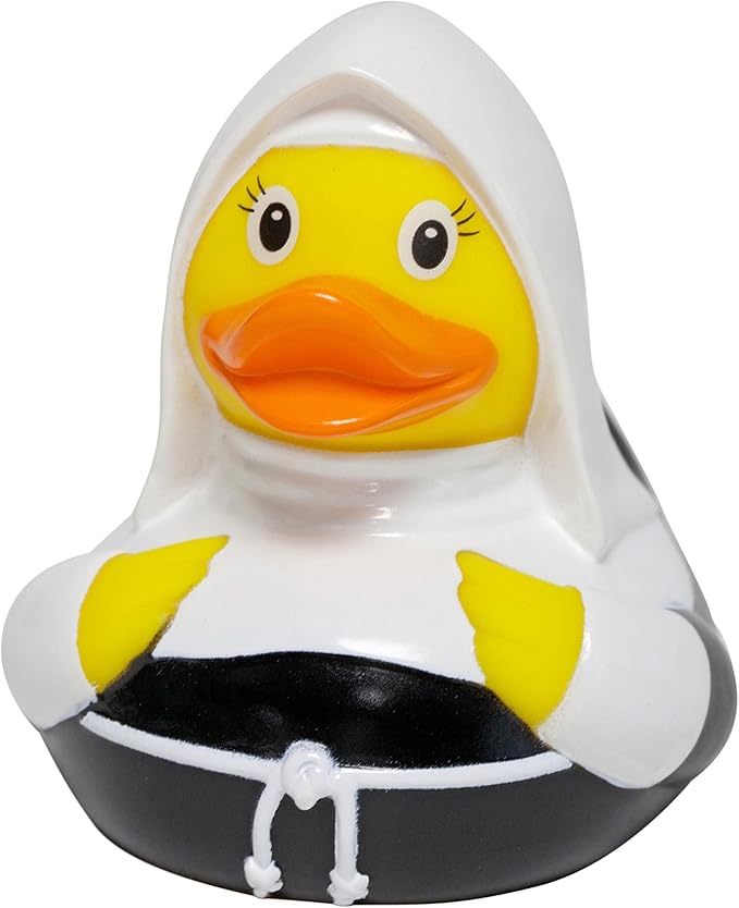 Lilalu 2028 Nun Rubber Duck Bath Toy, Black/White