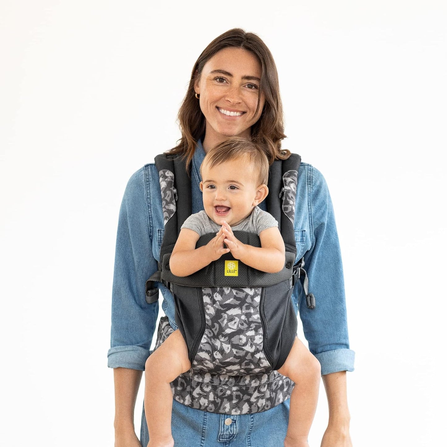 LÍLLÉbaby Complete All Seasons Ergonomic 6-in-1 Baby Carrier Newborn to Toddler - with Lumbar Support - for Children 7-45 Pounds - 360 Degree Baby Wearing - Inward & Outward Facing - Twilight Leopard