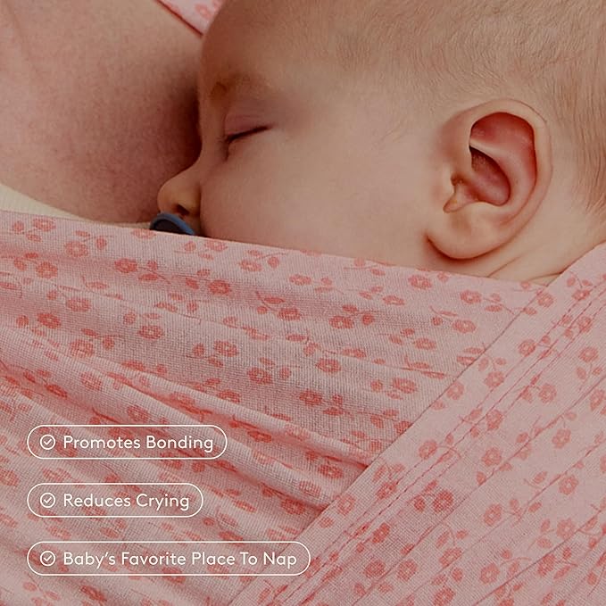 Baby Tula Stretchy Tencel™ Baby Wrap Carrier – Soft Newborn & Infant Wrap Sling, Ergonomic Hands-Free Baby Carrier, Breathable & Adjustable, Eco-Friendly for 8–25 lbs - Ditsy Floral