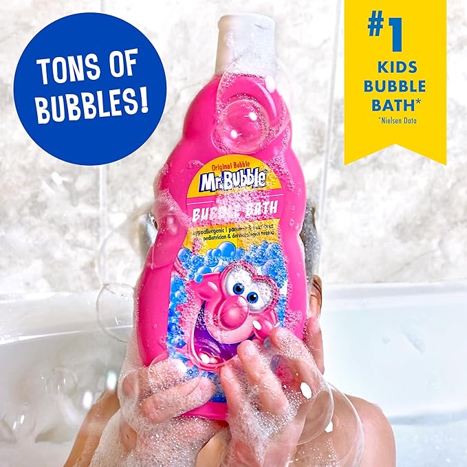 Mr. Bubble Original Bubble Bath - Great for Your Baby, Kids, and Adults - Hypoallergenic, Tear Free Bubble Bath Solution (2 Bottles, 16 fl oz Each)
