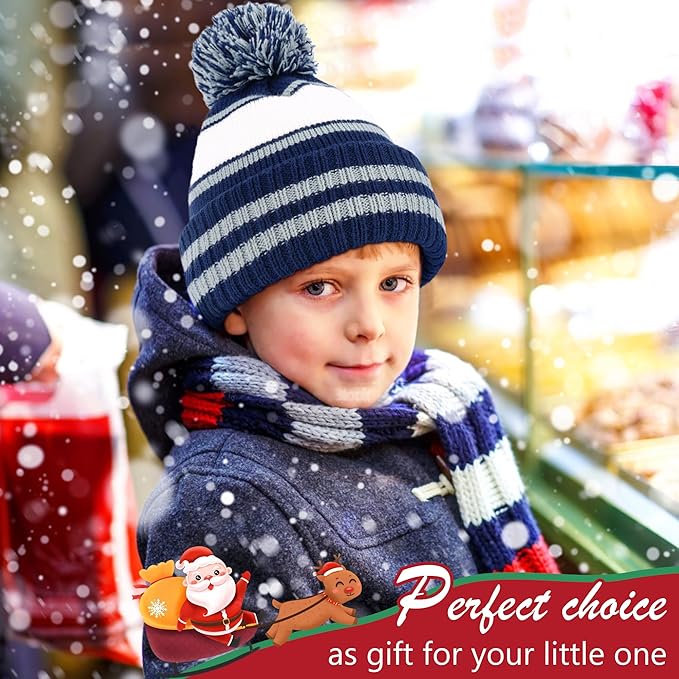 FZ FANTASTIC ZONE Kids Toddler Winter Hat Beanie with Warm Fleece Ski Baby Hats for 2-7 Years Skull Cap Baby Boys Girls Gifts