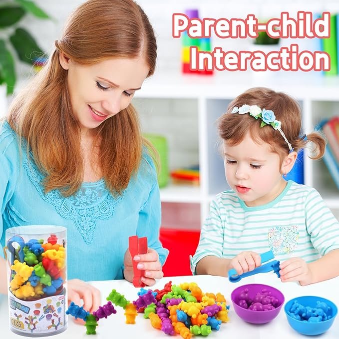 UNIQUE KIDS Stacking Mouse Counting and Matching Game with Sorting Cups – Educational Montessori Toy for Color Classification, Sensory Development, and Learning for Toddlers and Preschoolers Age 3+