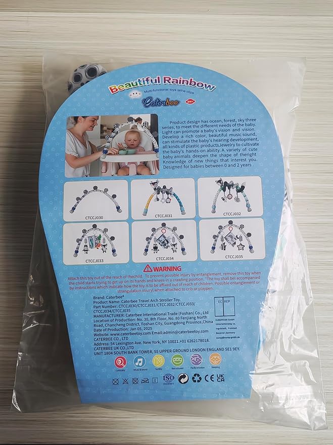 Baby Activity Travel Mobile Arch Toy, Black and White Crib Toys (Animal)