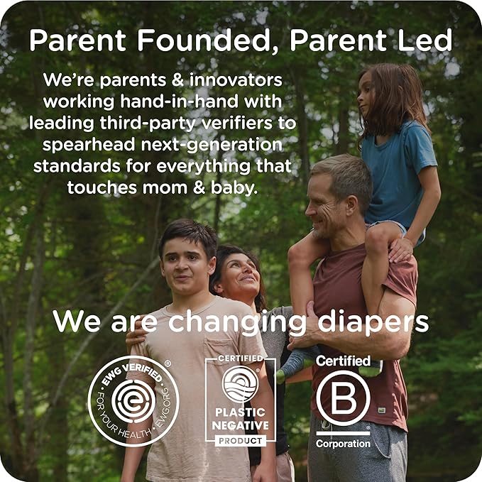 Our Diapers | EWG Verified Safe & Plant-Based Diapers | Leak Protection | Soft Organic Cotton Shell | Chlorine-Free Diaper for Sensitive Skin | Size 1 (7-14 lbs) 42 Count