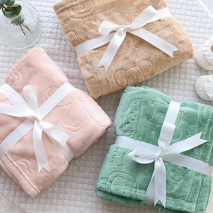 BORITAR Baby Blanket for Boys Girls Ultra Soft Fleece Warm and Lightweight Animal Blankets for Infant Toddler Newborn, 30x40 Inch, Sage Green