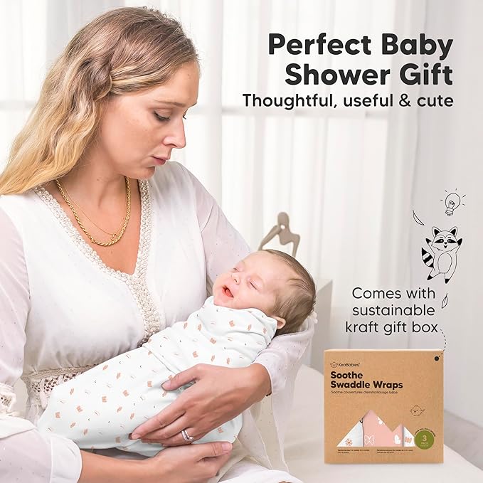 KeaBabies 3-Pack Organic Baby Swaddle Sleep Sacks - Swaddles for Newborns, Infant 3-6 Months, Baby Girls, Boys, Soft & Snug Newborn Sleep Sack, Nursery Swaddling Blankets (Butterflies, L)