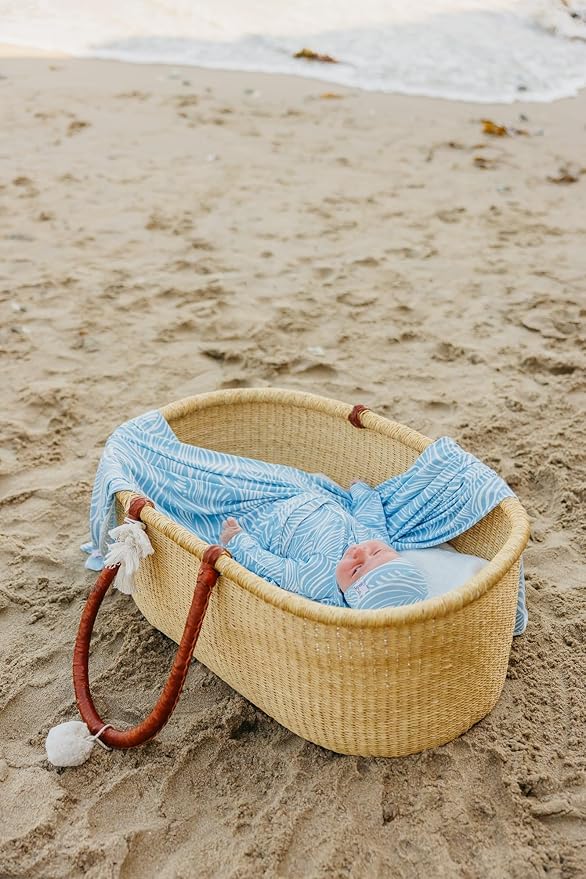 Copper Pearl Baby Swaddle Blanket - Premium Knit Baby Blanket, Large Soft Stretchy Receiving Blankets for Baby Boy and Girl, Swaddles for Newborn, Infant, and Toddler (Surf)