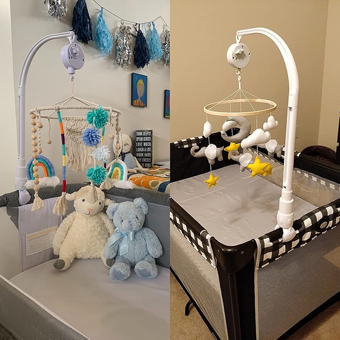 23 Inch Baby Crib Mobile Arm with Music Box Spin Motor,Nursery Decor Hanger-DIY Toy Decoration Bracket