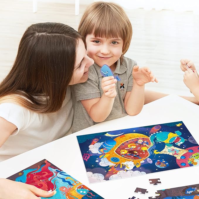 TOI Leveled Puzzles for Kids Aged 5 and Up, Toddler Puzzle Preschool Learning Jigsaw Puzzles, Large Pieces Educational Game for Boys Girls, Classic Education Step 6