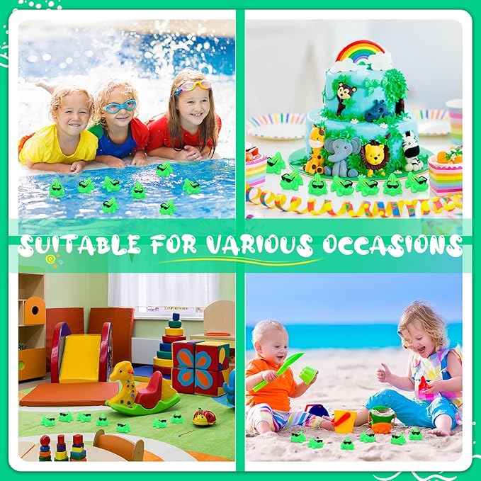 100 Set Mini Rubber Alligator with Sunglasses Bath Toy Bulk Tiny Small Crocodiles Bathtub Float Squeak Toy for Shower Birthday Summer Pool Beach Party Decoration