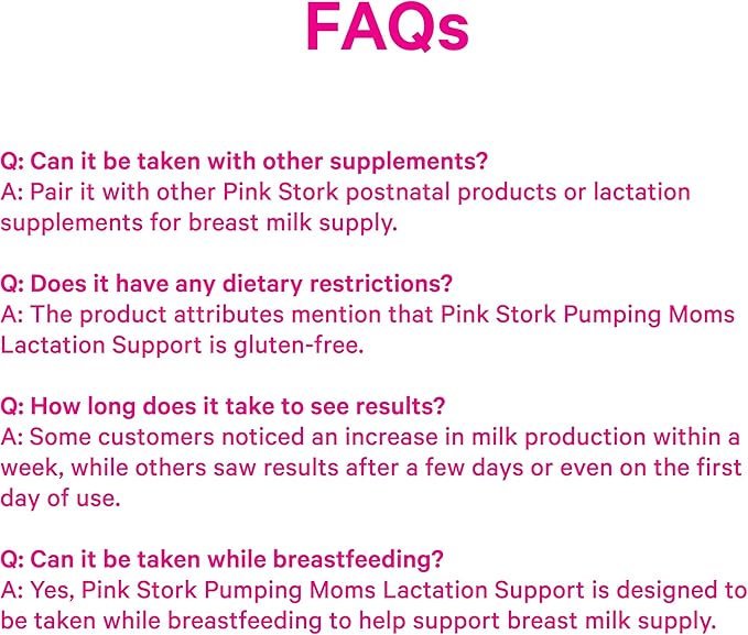 Pink Stork Pumping Moms Lactation Support for Breast Milk Supply with Goat's Rue and Moringa - 180 Capsules