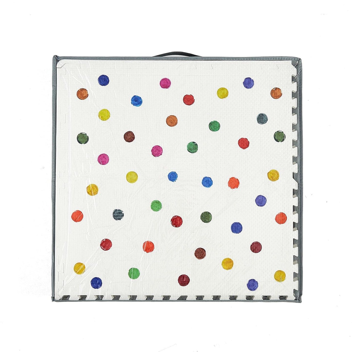 Yay Mats Stylish Extra Large Baby Play Mat. Soft, Thick, Non-Toxic Foam Covers 6 ft x 4 ft. Expandable Tiles with Edges Infants and Kids Playmat Tummy Time Mat (Cassia Polka Dot)