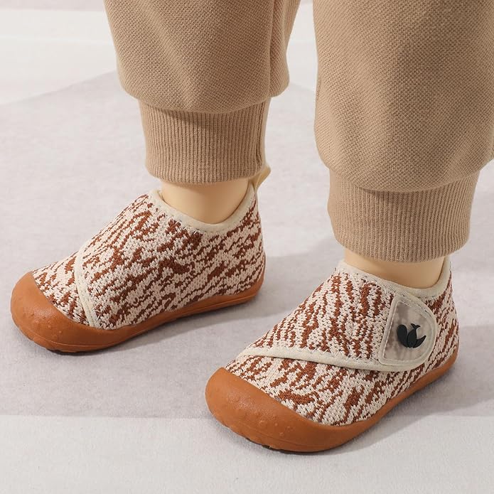 FEETCITY Baby First Walking Shoes Wide Baby Shoes Infant Sneakers Newborn Crib Shoe Barefoot Lightweight Slip On Shoe