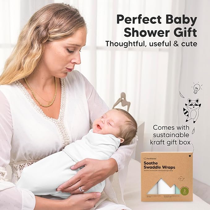 3-Pack Organic Baby Swaddle Sleep Sacks - Swaddles for Newborns, Infant 0-3 Months, Baby Girls, Boys, Soft & Snug Newborn Sleep Sack, Nursery Swaddling Blankets (Sage)