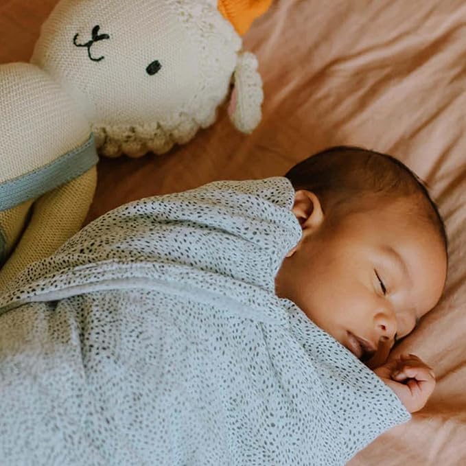 Little Unicorn Premium Cotton Swaddle Baby Blanket | Breathable Fabric | for swaddling, Play, Nursing & More (Green Seed)