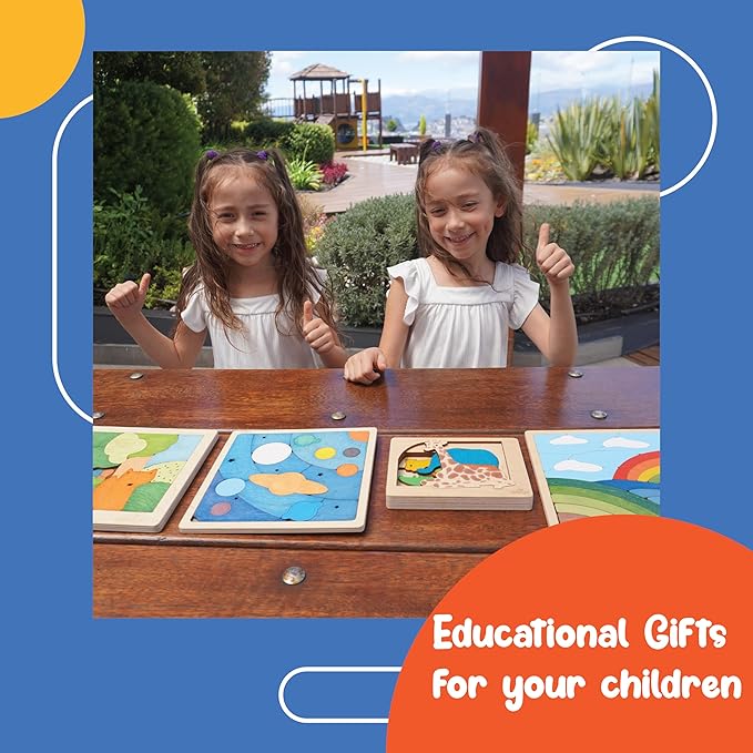 Endangered Sharks | Multilayered Wooden Jigsaw Puzzles for Kids | Hammerhead, Great White, Whale, Dusky, Basking | Learning Toy & Gift for Boys Girls Ages 3 Years and Above