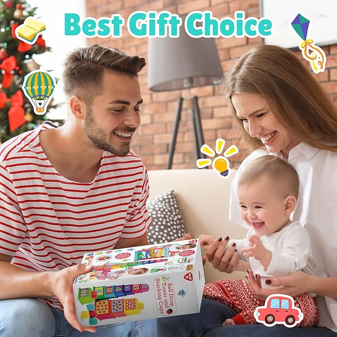 Pound a Ball Toy for Toddlers 1-3, Montessori Toys for Babies 12 18-24 Months, Hammer, Stacking Cups, Shape Sorter Blocks, Early Developmental Educational Toys for 1 2 3 Year Old Boys Girls Kids Gift