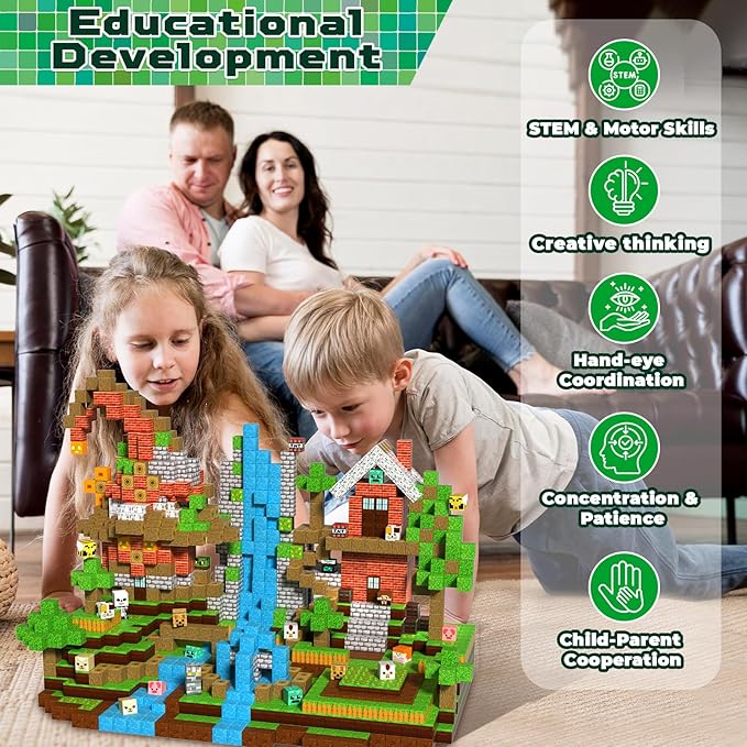 300PCS Magnetic Blocks - Magnetic Building Blocks, Stacking Magnet Cubes Toys, STEM Montessori Sensory Game Toys for Kids Boys and Girls Ages 3 4 5 6 7 8 Birthday Gifts