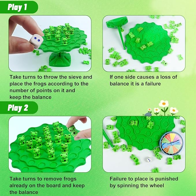 Frog Balance Game, Two-Player Balance Game Tree Parent Interactive Family Tabletop Puzzle, Birthday Board Games for Adults