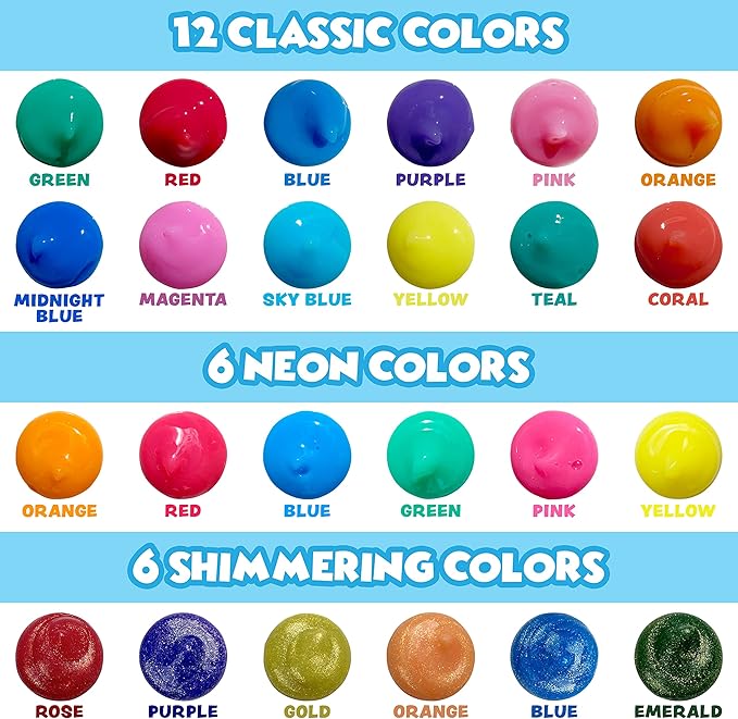 Tub Works® Bath Paint Soap Bath Toy, 24 Pack | Non-Toxic, Washable Bathtub Paint for Finger Painting in the Tub | Ideal Toddler Bath Toys for Creative Play | Classic & Pastel Bath Colors for Kids Bath