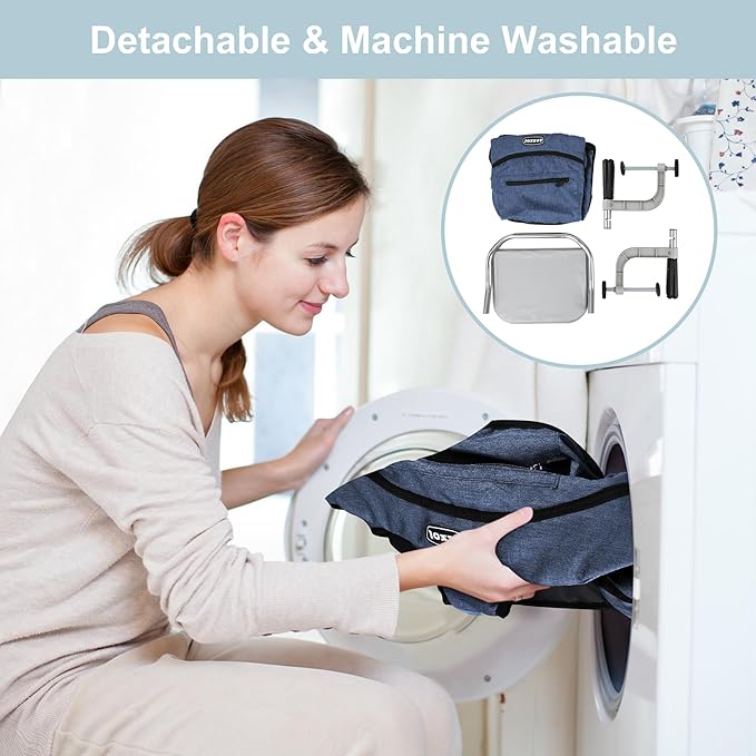 Hook On High Chair, Jozzve Baby High Chair, Portable High Chair for Travel, Foldable Fast Table Chair with Storage Bag, Baby Feeding Seat Clip On High Chair for Home and Travel (Navy)