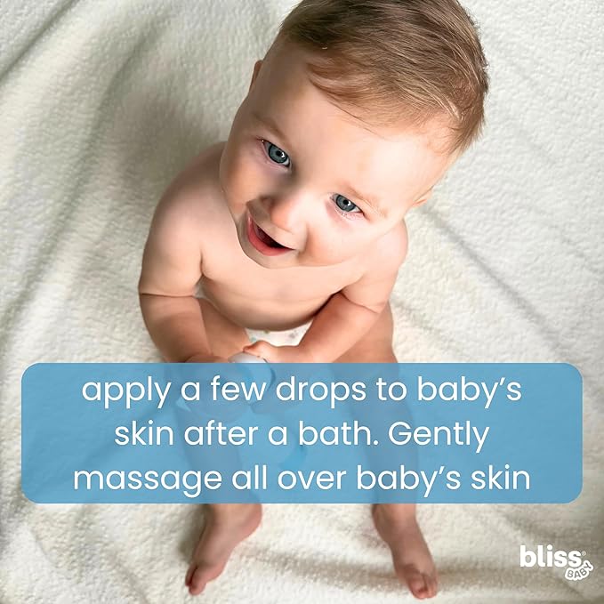 Bliss Baby Oil, All Natural, Premium & Unscented, Vegan - Made with Organic Avocado Oil, Coconut Oil, Dermatologist Tested, Soothing & Hydrating Baby Massage Oil, Travel Size 4 fl. Oz.