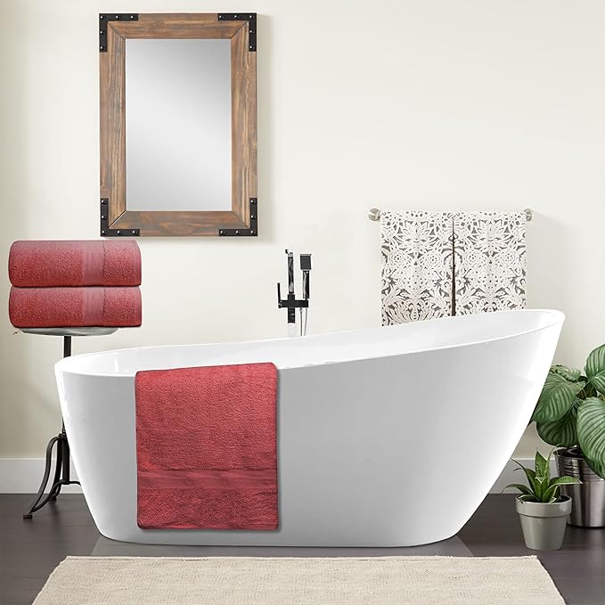 100% Cotton Luxury Bath Sheets - Pack of 2 (35" x 70") | Super Soft, Quick-Dry & Highly Absorbent Towels for Bathroom, Home, Spa & Gym (Burgundy)