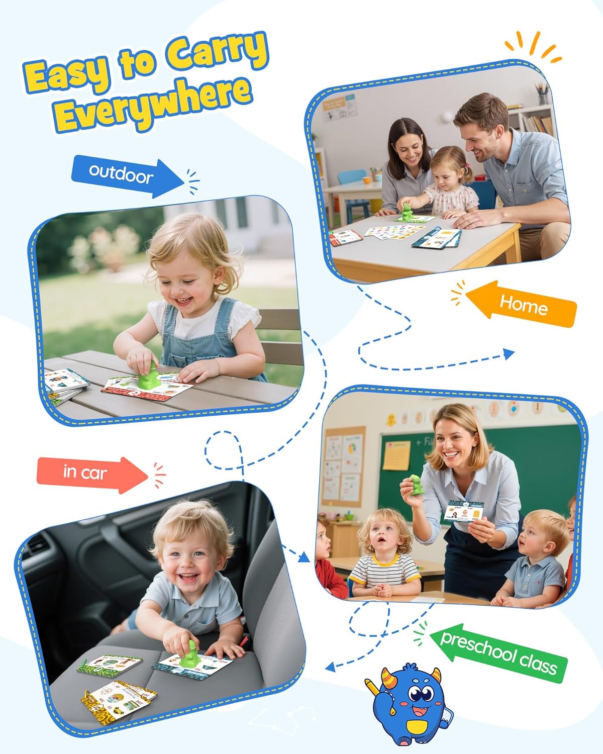 Dinosaur Talking Pen with Phonics Cards, Montessori Toys for Toddlers, Autism Sensory Interactive Toys, Educational Birthday ABC 123 Learning Set, 73PCS Flash Cards & 6 Stickers