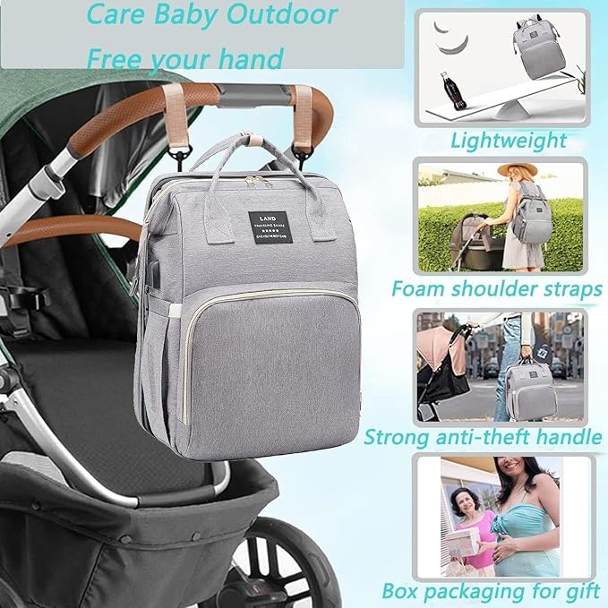 Baby Diaper Bag Diaper Bag with Changing Station,Diaper Bag Backpack,Large Capacity,900d Excellent Oxford(Ungrade Grey
