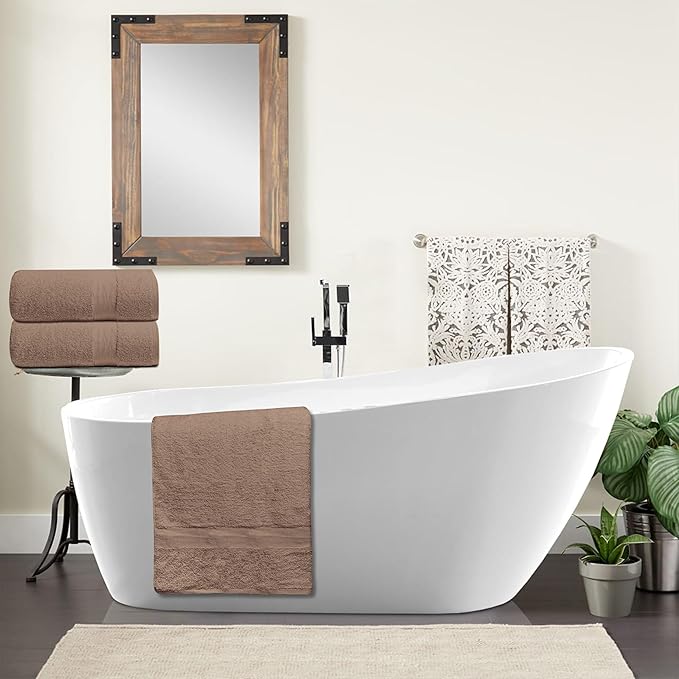 100% Cotton Luxury Bath Sheets - Pack of 2 (35" x 70") | Super Soft, Quick-Dry & Highly Absorbent Towels for Bathroom, Home, Spa & Gym (Taupe)