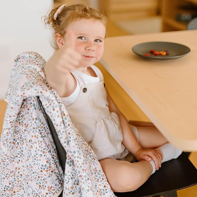 Little Unicorn Original Premium Cotton Quilt | Multi-Layered & Extra-Soft Muslin Fabric |for Babies & Toddlers (Pressed Petals)