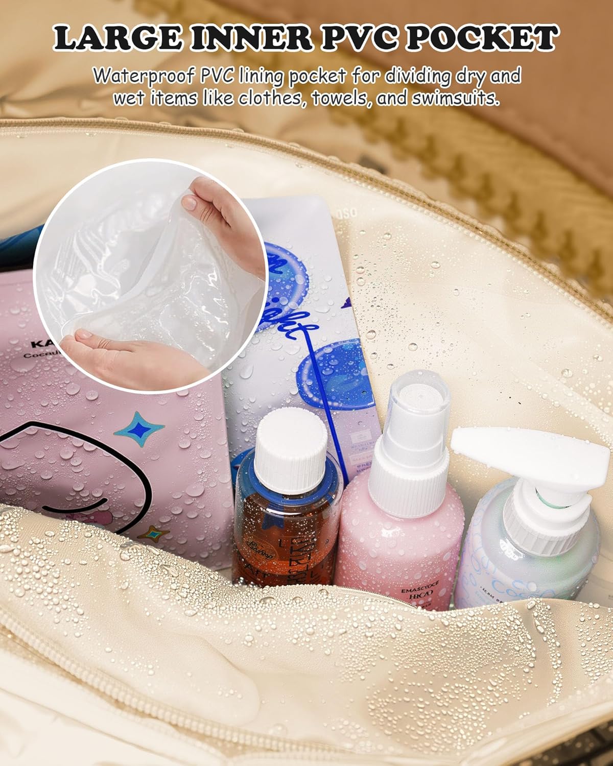 Duffle Bag with Letter, Carry On Bags for Women,Overnight Bag with Wet Pocket,College Girl Gift-Lightweight Travel Bags Personalized Gym Tote with Makeup Pouch