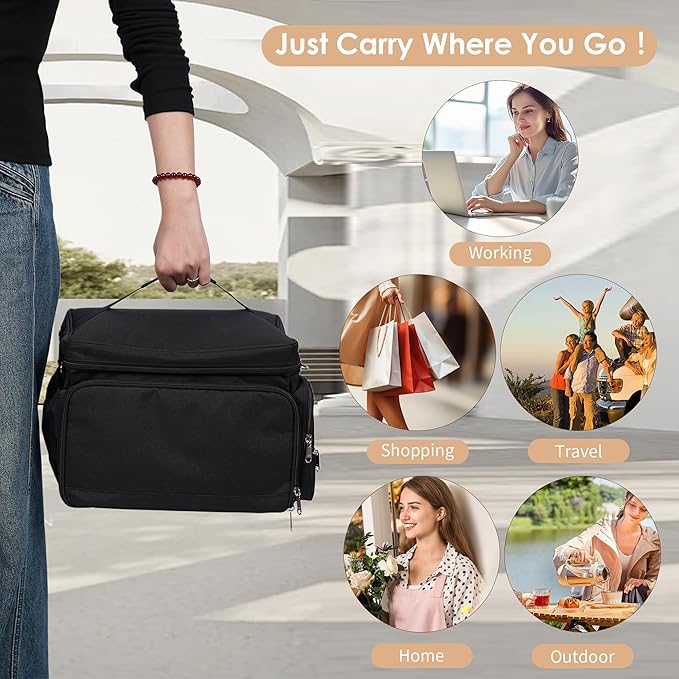 Breast Pump Bag Compatible with Spectra S1 and S2, Breast Pump Carrying Bag with Waterproof Mat Breast Pump Storage Bag for Essentials and Accessories, Black