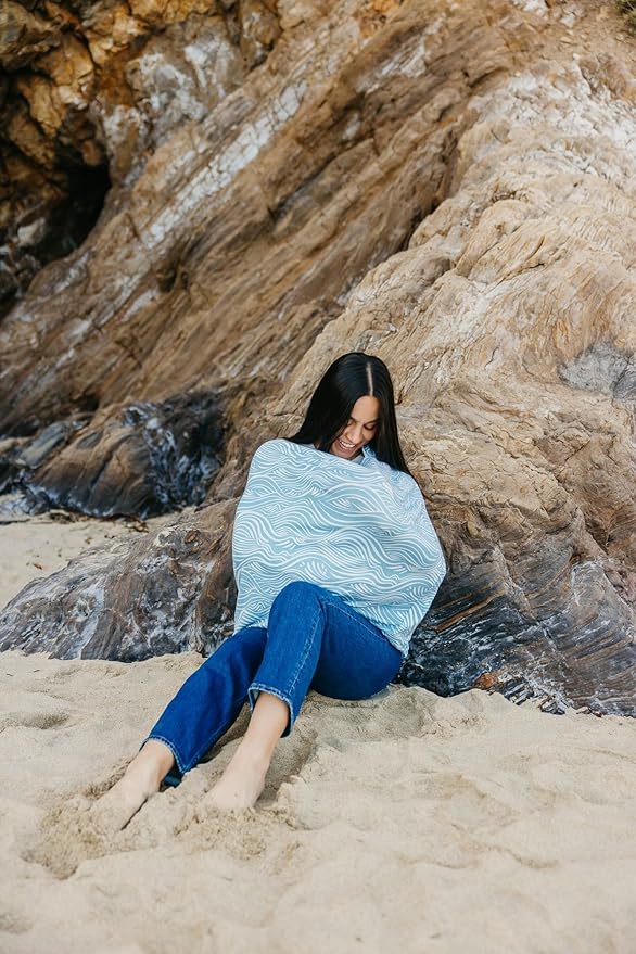 Copper Pearl Multi-Use Cover: Car Seat Covers, Nursing Cover, and Stroller Cover for Sun - Stretchy Fabric, All-Season Use, Stylish Designs, Easy Access for Moms - Surf