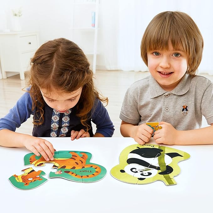 TOI Leveled Puzzles for Kids Aged 2 and Up, Toddler Puzzle Preschool Learning Jigsaw Puzzles, Large Pieces Educational Game for Boys Girls, Classic Education Step 1